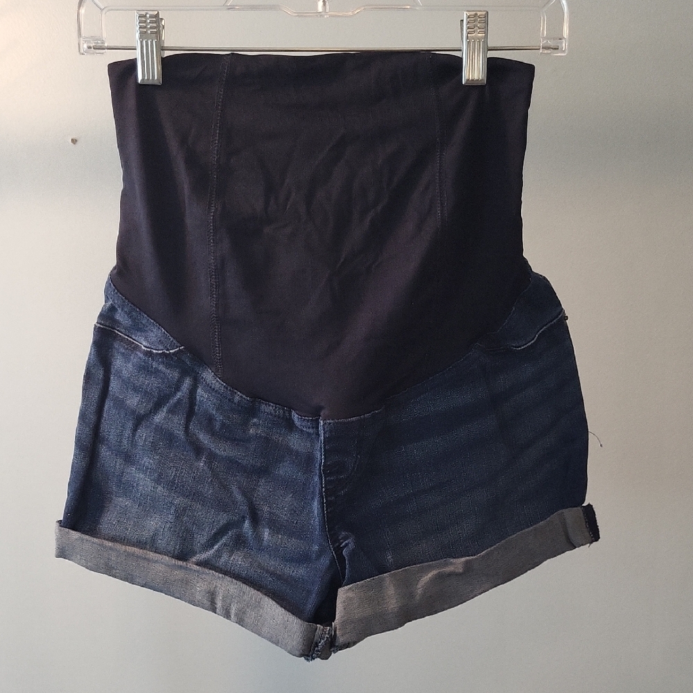 Isabel Maternity by Ingrid & Isabel High Waist Black and Blue Shorts